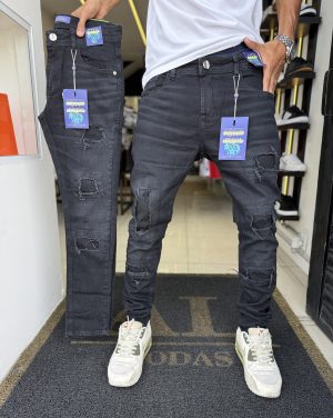 Calça city Denim preta quadradinha