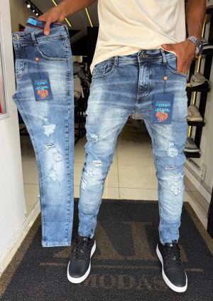 Calça City Denim jeans rasgada