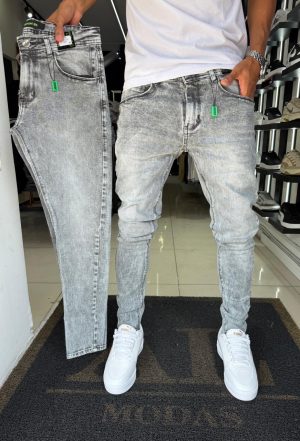 Calça City Denim grafite lisa