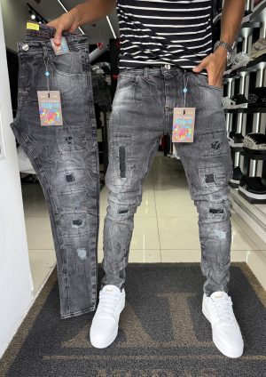 Calça City Denim Quadradinha escura