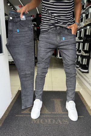 Calça City Denim Jeans bordada
