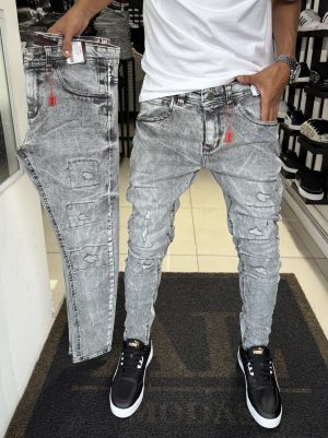 Calça City Denim Bolso bordado